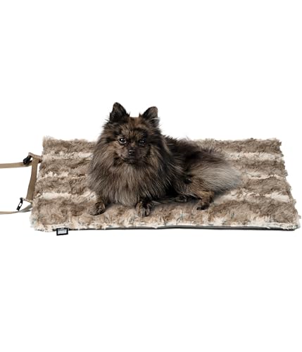 HS-Hundebett® Hundedecke Outdoor S (55x75 cm) wasserdichte Hundedecke waschbar – 3 cm Füllung – Ideal für Reisen und Zuhause – Taupe, Made in DE
