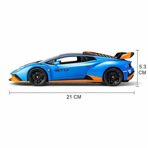 Image of Lamborghini Huracan STO 1:24 Scale Die-Cast Car Model White - Cofango Hood Opens Sound Light Openable Doors Pull-Back Alloy Supercar Collectible Toy