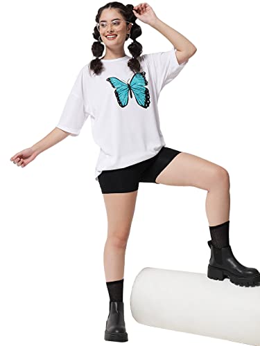 Image of KOTTY Women's Oversized T-Shirts | Cotton Blend||Stylish Prints & Solids||Long Length||Loose fit