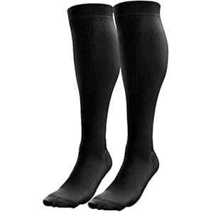 Compression Socks for Men, Women (20-30 mmHg / Class 2) Anti DVT Air Flight Travel Stockings, Swollen Restless Legs…