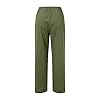 Womens Linen Pants Elastic High Waist Drawstring Wide Leg Trendy Casual Pants Loose Fit Palazzo Trousers with Pockets #3