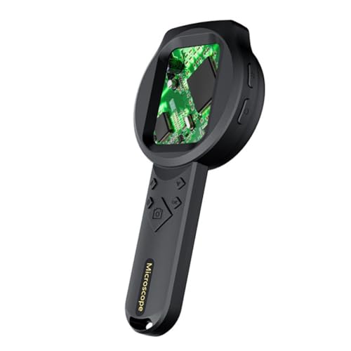 Uxsjakjsd Microscopio Digital Portátil de Mano con Pantalla IPS de 2,8 Pulgadas y Lupa Digital de 2 MP con 15 Luces LED Integradas.