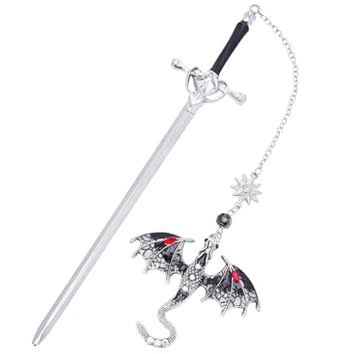 Marcapáginas Metal, Dragón Marcapaginas Punto De Libro Con Colgante De Piedras Preciosas, Personalizar Espada Bookmark, Para Profesores, Estudiantes, Amantes De Los Libros - Plata | Ya disponible en tu tienda friki favorita! En mundofriki.es!