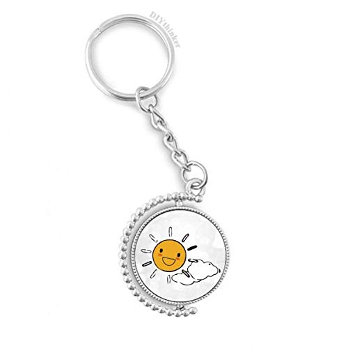 Llavero Pilgrim Anillo DIYthinker El Tiempo Sun Nube Ilustrado Modelo Giratorio Regalo