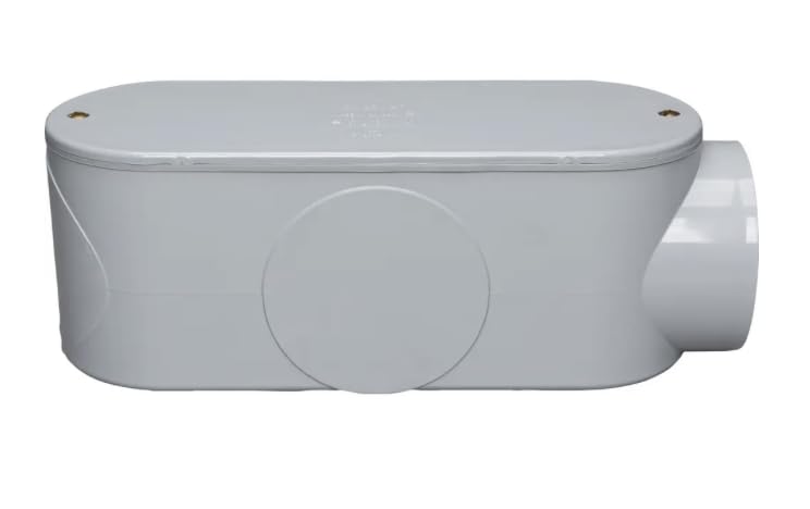LL15 (078156) 1-1/2" PVC Type LL Conduit Body, Schedule 40, Electrical Access Fitting, Gray, Weatherproof, (1 Unit)