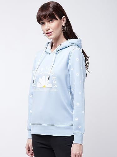 Image of Modeve Women Printed Hooded Sweatshirt for Winter