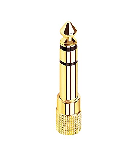 Adaptateur de casque Jack 6,35 mm (TRS, 6,35 mm, mâle) vers 3,5 mm (TRS, 1/8", femelle) - Adaptateur jack audio plaqué or (1 pièce) Cover
