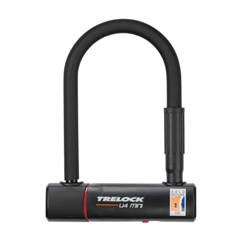 TRELOCK U4 Mini Bügelschloss – Länge 20 cm – Bügeldurchmesser 15 mm – Sicherheitsstufe 12 – Fahrradschloss mit 2 Schlüsseln
