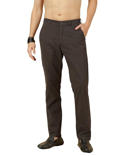 Image of Thomas Scott Men's | Solid | Light Weight | Breathable Fabric | 4 Pockets | Mid Rise | Slim Fit | 100% Cotton | Button Waist | Chino Trouser | Pants
