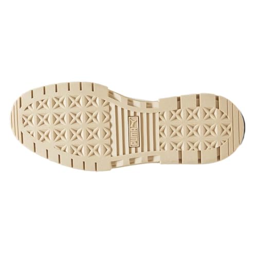 Image of PUMA Womens Mayze Round Toe Platform Chelsea Casual Boots Ankle Low Heel 1-2 inch - Beige, White - Size 10 M