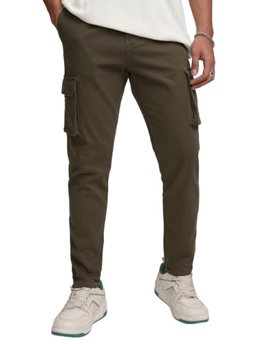 Image of Highlander Men's Slim Fit Cargo Trousers| Stylish & Comfortable for Casual, Travel & Active Wear | Trouser for Men | Men Trousers