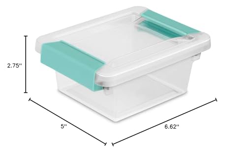 Image of Sterilite 18-Pack Clip Box, Stackable Clear Plastic Bins with Latching Lids, Mini - Writing, Arts or Crafts Supplies Storage Containers for Home, Office, Classroom and Workshop Organization