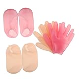 Mobestech Silicon Fußmasken mit Hand Fußpflegebehandlung für Trockene Rissige Haut Hornhautentfernung Intensive Feuchtigkeitsversorgung und Weiche Haut Geeignet für Zuhause und
