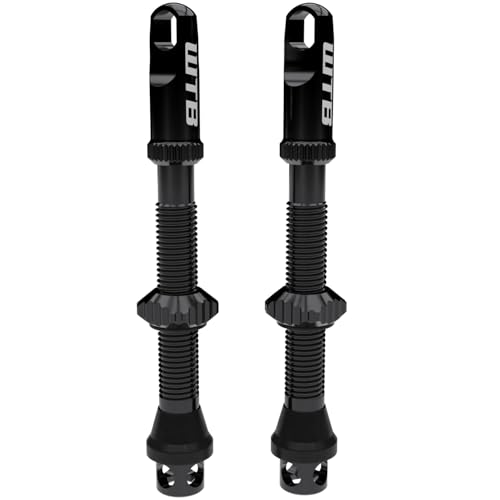 WTB Max-Flow Tubeless Bicycle Valves (2-Pack) 44mm Alloy Presta Valve - More Airflow - Insert Compatible