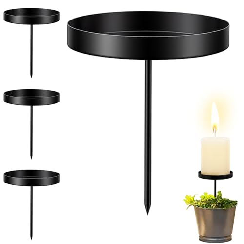 4er Schwarz Kerzenhalter Adventskranz Set,ø7,5cm/6,5cm/4,5cm Wählbar...