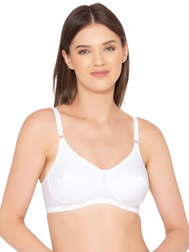 Image of Groversons Paris Beauty Women's Non-Padded Wire-Free Full Coverage Cotton Bra | Adjustable Straps | Hook & Eye Closure | Soft Everyday Bra