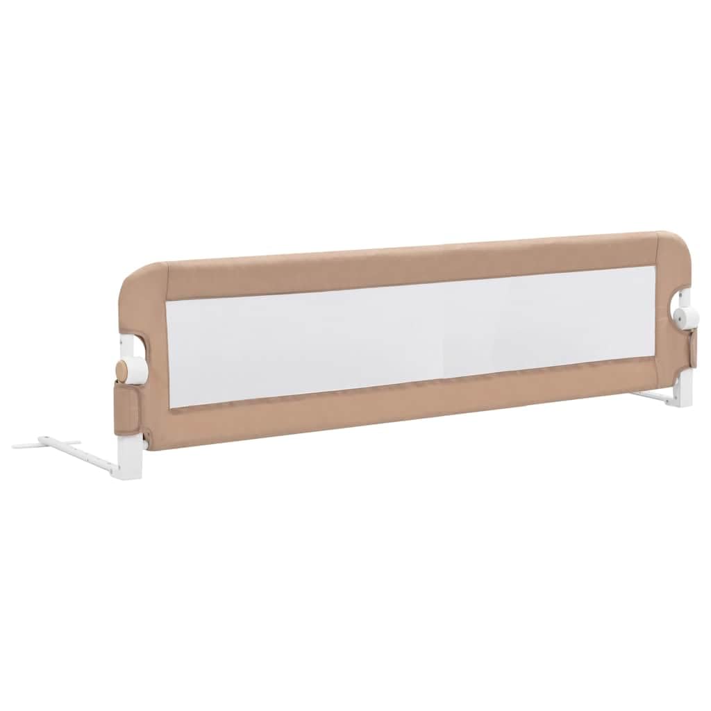 vidaXL Toddler Safety Bed Rail Home Bedroom Baby Kids Nursery Protective Gate Bed Guard Safety Rail with See-through Mesh Polyester Taupe 150x42cm