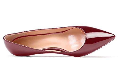 YODEKS Women's Kitten Heel Pumps Pointed Toe Low Heel Pumps Slip on Comfort Dress Shoes 2 Inches Heels for Party Wedding Dress4