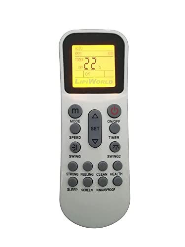 Image of LipiWorld 125 AC Remote Control with Display Light (Old Remote Exactly Same Remote Will Only Work) Compatible for Godrej AC Remote with Backlight