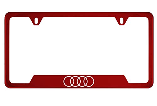 Fit Audi Powder Coasted Stainless Steel Red License Plate Frame