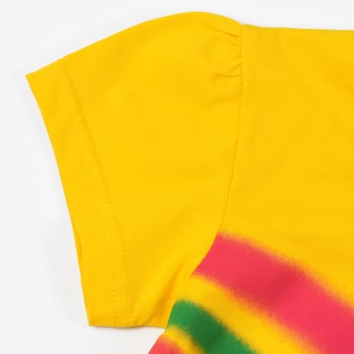 Image of HILEELANG Toddler Girl Summer Short Outfit Sets Cotton Short Sleeve Tops Tees Shorts Clothing Sets