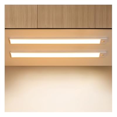 Under Cabinet Lighting Wireless, LED Under Counter Lights for Kitchen 2400mAh, Motion Activated Under Cabinet Lights with 3 Color Temps, USB Rechargeable Indoor Kitchen Fixtures (2 Pack, 12 inches)