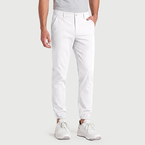 GINGTTO Mens Golf Pants Slim Fit Tapered Stretch Flex White 28 Inseam 36 by GINGTTO - Used condition - Image 7