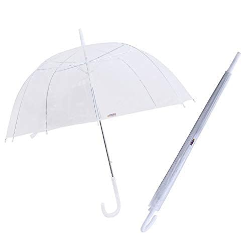 Transparent PVC Stick Umbrella – Foldable Clear Bubble Dome, Sturdy & Windproof, Water Resistant Umbrella for Rain, Outdoor Events & Photoshoots
