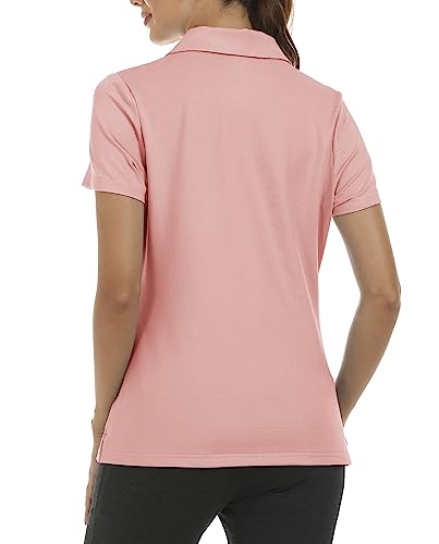 Image of MoFiz Womens Zip up Golf Polo Shirt Short Sleeve Workout Golf Top Moisture Wicking Lightweight Tennis Shirts
