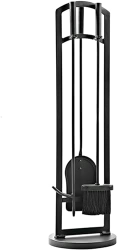Genérico Mampara de Chimenea Cuadrada de 2 Puertas con Herramientas, Rejilla para Chimenea para leña, Protector de chispas de Hierro Forjado Hecho a Mano, Protector de Cubierta para Chimenea