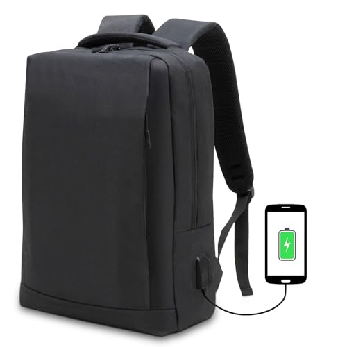 WAYTEX 71050 Urbain Sac à Dos Ordinateur portable PC 15 pouces Homme Femme Etudiant Imperméable avec Port de charge USB Multipoches Noir