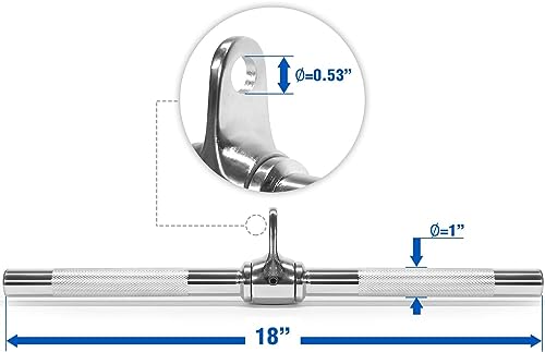 Image of Yes4All Combo Double D Handle & Straight Bar, Multi Cable Machine Accessories, Tricep Press Down Cable Machine Attachment, LAT Pulldown Attachments for Home Gym Set