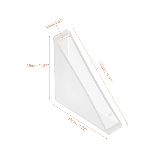 Image of uxcell 8Pcs Plastic Corner Protectors 8x50mm Right Angle Shape Glass Corner Guards Cushion for Corner Protection of Glass, Mirror, Tile, White