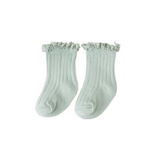 Ruffle socks 3pcs Short Ruffle Girls Soft Cotton Lace Flower Children Socks(Blue1,3-5Years(L))