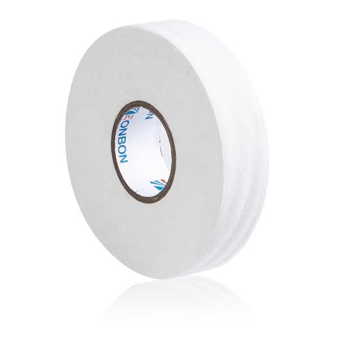 YSYONM Hockey Tape White SportsTape Strong Adhesive Athletic Tapes & Wraps for Ice & Roller Hockey Stick, Blade & Handle Protector(1Roll, 1Inch x 25M)