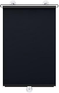 ستارة رول واقي اشاه الشمس قابل للسحب بدون ثقوب ، ستارة ظلال ظلال الشمس عازل للنافذة السيارة والمكتب المطبخ بكوب شفط 58 سم × 125 سم أسود السيارات أسود