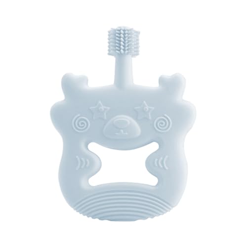 Image of Infantso BPA Free Baby Teething Toy for Babies 0-6 Months Food Grade BPA Free Teethers for Newborn Infant, Soft Silicone Teether Toys for Toddlers, Relief Gingival Pain (Blue Bear)