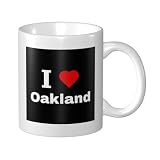 MCSVCH I Love Oakland Coffee Mugs 11 Oz Novelty Tea Cup Double-Sided Print Mug With Handle For Office Home Ceramic Mugs Idea Gift