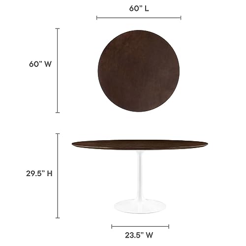 Image of Modway Lippa Dining Table, 60 inch, White Cherry Walnut