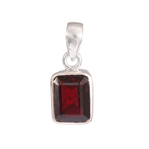 Pendentif argent 925 sterling grenat octogonal, le cadeau idéal pour marquer un moment unique
