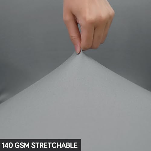 Image of HOKIPO 'SereneSolids' 140 GSM Office Chair Cover for Desk Chair (Low-Back) - 140 GSM Stretchable Fabric - Washable & Anti-Slip - Fits Small & Low-Back Office Chairs, Smokey Grey (AR-6222-SGRY-S)