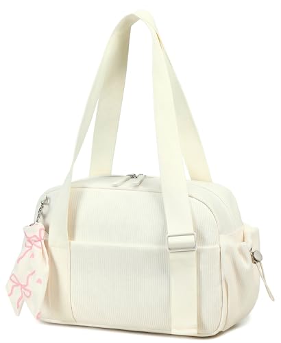 Sac de sport velours côtelé LOIDOU beige petit format