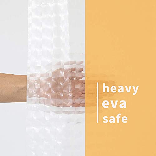 Aimjerry 3D Eva Clear Shower Curtain Liner Set For Bathroom With 12 Plastic Hooks, Waterproof 71X71 Inc #TOP6