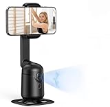 Auto Face Tracking Tripod, AI Phone Gimbal Stabilizer with Remote and Gesture Control, 360° Rotation, No App, 1200mAh Battery, 5-Hour Runtime, Cell Phone Photo and Video Kits Stand for Live Recording