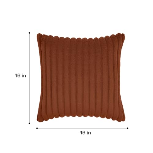 Image of Wakefit Designer Cushion Cover | 16x16 inch | Super Soft Durable Fabric | Machine Washable | Pack of 1 | Aura Terracotta