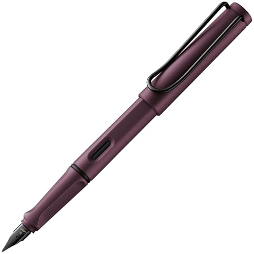 Lamy safari scarlet Füller - Füllhalter mit ergonomischem Griff & polierter Stahlfeder in Strichbreite B - robuster ASA-Kunststoff - inkl. Tintenpatrone T 10 blau - Rechtshänder