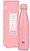 I-Drink Borraccia 1000 ml Termica Acciaio Bottles Thermos IDRINK INCISIONE INCLUSA (1 L) - Personalizzazione con testo a tua scelta (Rosa)