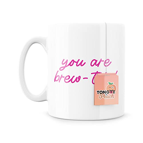 Tongue in Peach Mugs for Her, White - Image 3