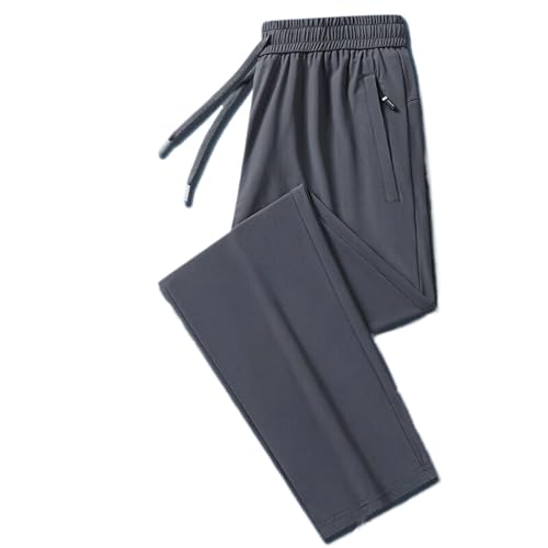 Men's Ice Silk Trousers Summer Thin Business Straight Leg Casual Pants