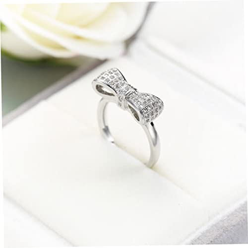 Bijoux Bagues Bague de Mode Féminine en Zircon Blanc Ajustable